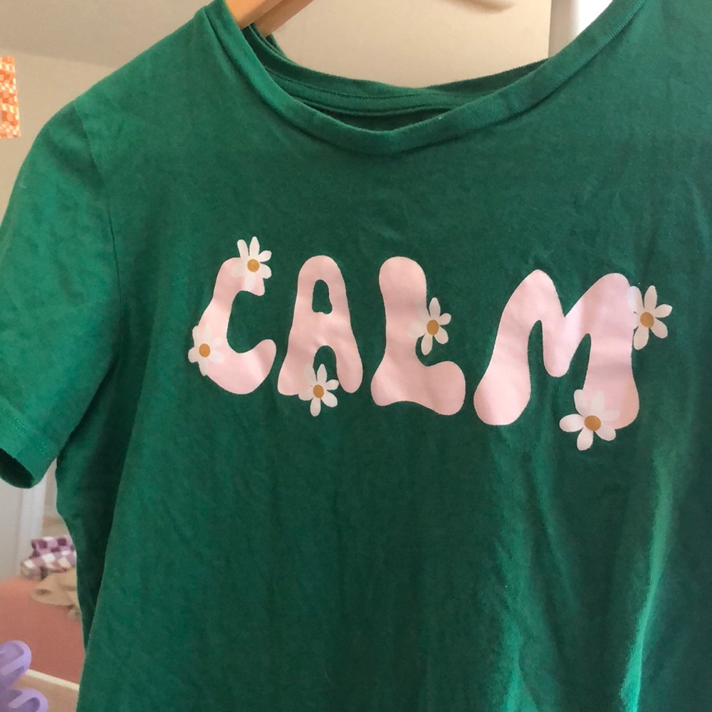 Green calm tee worn once
